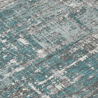 Piper Looms Chantille Geometric ACN1969 Teal Machine Washable Area Rug Swatch Image