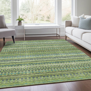 Piper Looms Chantille Stripes ACN1970 Aloe Machine Washable Area Rug Lifestyle Image Feature