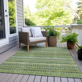 Piper Looms Chantille Stripes ACN1970 Aloe Machine Washable Area Rug Outdoor Lifestyle Image Feature