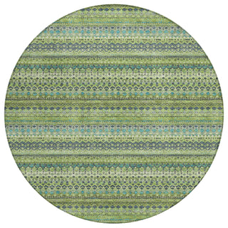 Piper Looms Chantille Stripes ACN1970 Aloe Machine Washable Area Rug Round Main Image