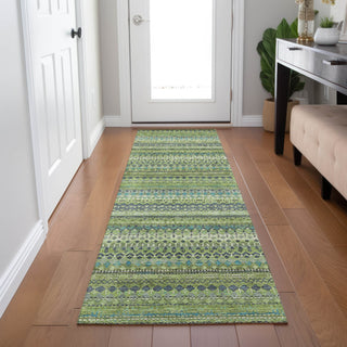 Piper Looms Chantille Stripes ACN1970 Aloe Machine Washable Area Rug Runner Lifestyle Image Feature