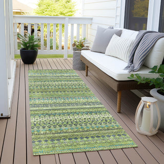 Piper Looms Chantille Stripes ACN1970 Aloe Machine Washable Area Rug Runner Outdoor Lifestyle Image Feature