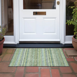 Piper Looms Chantille Stripes ACN1970 Aloe Machine Washable Area Rug Scatter Outdoor Lifestyle Image Feature