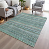 Piper Looms Chantille Stripes ACN1970 Aqua Machine Washable Area Rug Lifestyle Image Feature