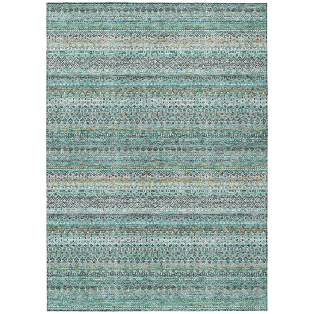 Piper Looms Chantille Stripes ACN1970 Aqua Machine Washable Area Rug main image