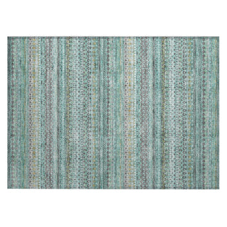 Piper Looms Chantille Stripes ACN1970 Aqua Machine Washable Area Rug Scatter Main Image