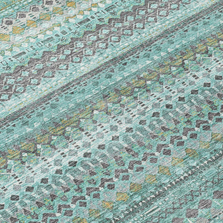 Piper Looms Chantille Stripes ACN1970 Aqua Machine Washable Area Rug Swatch Image