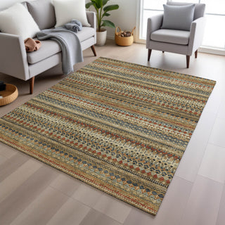 Piper Looms Chantille Stripes ACN1970 Gold Machine Washable Area Rug Lifestyle Image Feature