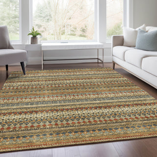 Piper Looms Chantille Stripes ACN1970 Gold Machine Washable Area Rug Lifestyle Image Feature