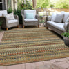 Piper Looms Chantille Stripes ACN1970 Gold Machine Washable Area Rug Outdoor Lifestyle Image Feature