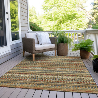 Piper Looms Chantille Stripes ACN1970 Gold Machine Washable Area Rug Outdoor Lifestyle Image Feature
