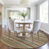 Piper Looms Chantille Stripes ACN1970 Gold Machine Washable Area Rug Round Lifestyle Image Feature