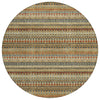 Piper Looms Chantille Stripes ACN1970 Gold Machine Washable Area Rug Round Main Image