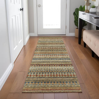 Piper Looms Chantille Stripes ACN1970 Gold Machine Washable Area Rug Runner Lifestyle Image Feature