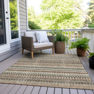 Piper Looms Chantille Stripes ACN1970 Linen Machine Washable Area Rug Outdoor Lifestyle Image Feature