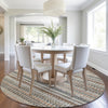 Piper Looms Chantille Stripes ACN1970 Linen Machine Washable Area Rug Round Lifestyle Image Feature