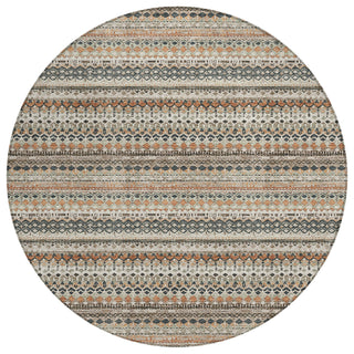 Piper Looms Chantille Stripes ACN1970 Linen Machine Washable Area Rug Round Main Image
