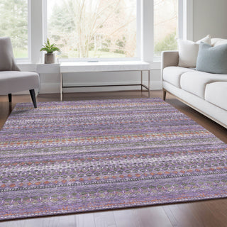 Piper Looms Chantille Stripes ACN1970 Purple Machine Washable Area Rug Lifestyle Image Feature