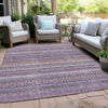 Piper Looms Chantille Stripes ACN1970 Purple Machine Washable Area Rug Outdoor Lifestyle Image Feature