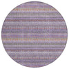 Piper Looms Chantille Stripes ACN1970 Purple Machine Washable Area Rug Round Main Image