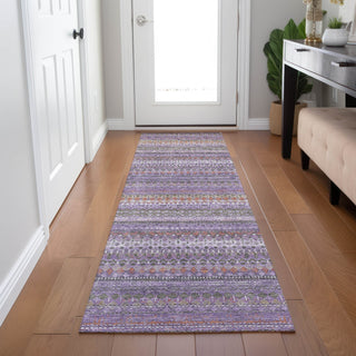 Piper Looms Chantille Stripes ACN1970 Purple Machine Washable Area Rug Runner Lifestyle Image Feature