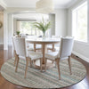 Piper Looms Chantille Stripes ACN1970 Taupe Machine Washable Area Rug Round Lifestyle Image Feature