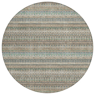 Piper Looms Chantille Stripes ACN1970 Taupe Machine Washable Area Rug Round Main Image