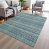 Piper Looms Chantille Stripes ACN1970 Teal Machine Washable Area Rug Lifestyle Image Feature
