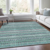 Piper Looms Chantille Stripes ACN1970 Teal Machine Washable Area Rug Lifestyle Image Feature