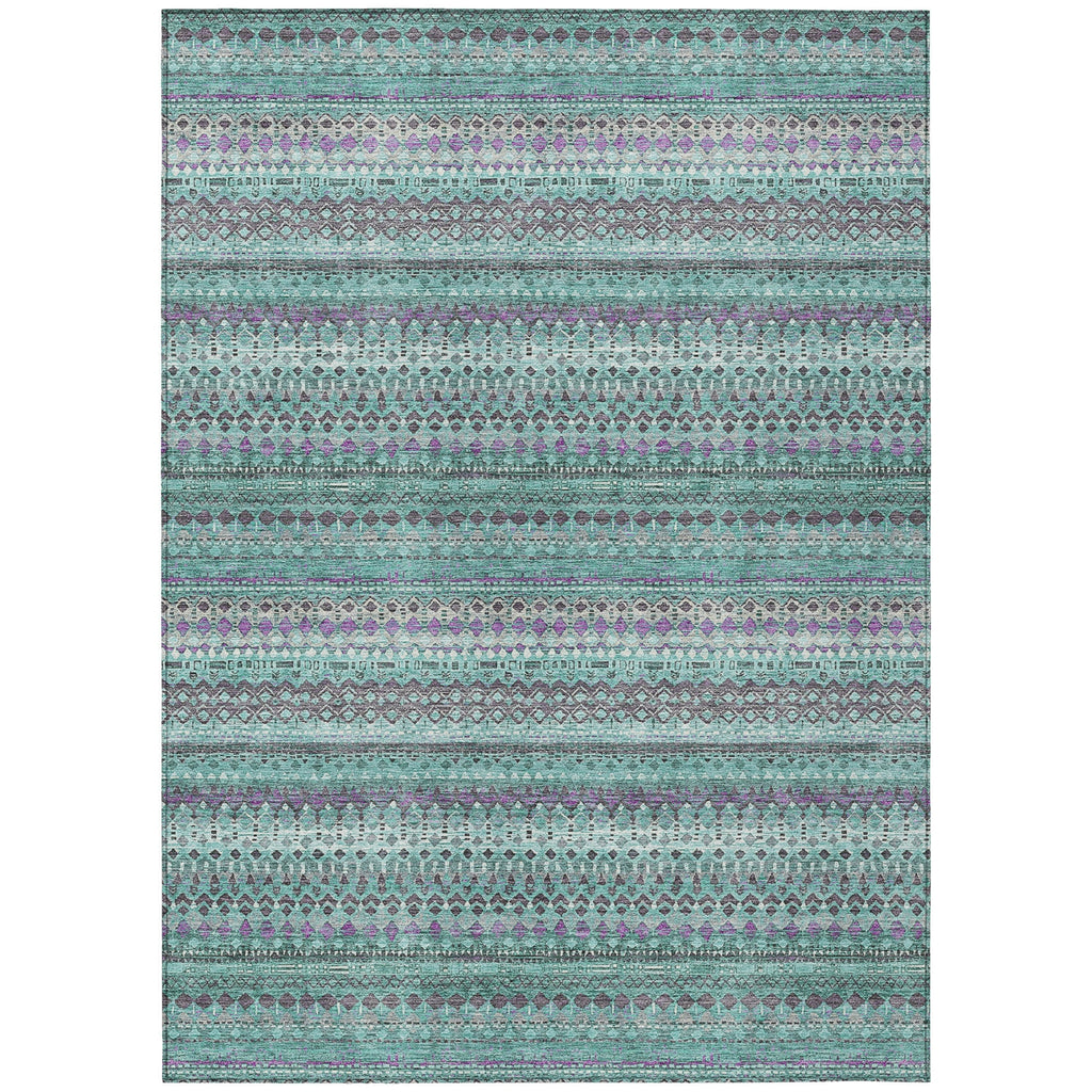 Piper Looms Chantille Stripes ACN1970 Teal Machine Washable Area Rug main image