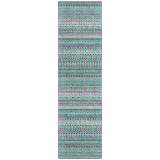 Piper Looms Chantille Stripes ACN1970 Teal Machine Washable Area Rug Runner Main Image