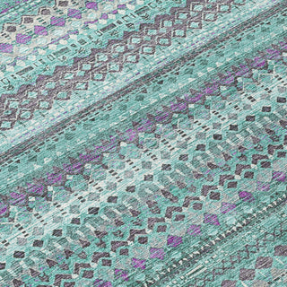Piper Looms Chantille Stripes ACN1970 Teal Machine Washable Area Rug Swatch Image