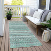 Piper Looms Chantille Stripes ACN1970 Turquoise Machine Washable Area Rug Runner Outdoor Lifestyle Image Feature