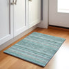 Piper Looms Chantille Stripes ACN1970 Turquoise Machine Washable Area Rug Scatter Lifestyle Image Feature