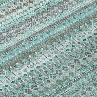 Piper Looms Chantille Stripes ACN1970 Turquoise Machine Washable Area Rug Swatch Image
