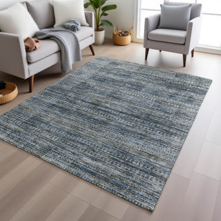 Piper Looms Chantille Stripes ACN1971 Denim Machine Washable Area Rug Lifestyle Image Feature