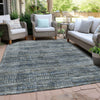 Piper Looms Chantille Stripes ACN1971 Denim Machine Washable Area Rug Outdoor Lifestyle Image Feature