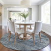 Piper Looms Chantille Stripes ACN1971 Denim Machine Washable Area Rug Round Lifestyle Image Feature