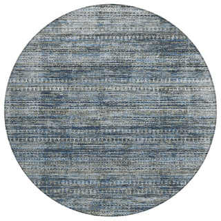 Piper Looms Chantille Stripes ACN1971 Denim Machine Washable Area Rug Round Main Image