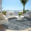 Piper Looms Chantille Stripes ACN1971 Denim Machine Washable Area Rug Round Outdoor Lifestyle Image Feature