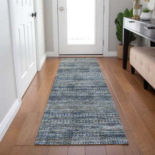 Piper Looms Chantille Stripes ACN1971 Denim Machine Washable Area Rug Runner Lifestyle Image Feature