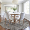 Piper Looms Chantille Stripes ACN1971 Taupe Machine Washable Area Rug Round Lifestyle Image Feature