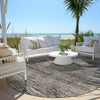 Piper Looms Chantille Stripes ACN1971 Taupe Machine Washable Area Rug Round Outdoor Lifestyle Image Feature