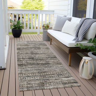 Piper Looms Chantille Stripes ACN1971 Taupe Machine Washable Area Rug Runner Outdoor Lifestyle Image Feature