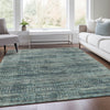 Piper Looms Chantille Stripes ACN1971 Teal Machine Washable Area Rug Lifestyle Image Feature