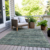 Piper Looms Chantille Stripes ACN1971 Teal Machine Washable Area Rug Outdoor Lifestyle Image Feature