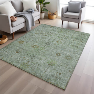 Piper Looms Chantille Arabesque ACN1972 Aloe Machine Washable Area Rug Lifestyle Image Feature