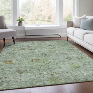 Piper Looms Chantille Arabesque ACN1972 Aloe Machine Washable Area Rug Lifestyle Image Feature