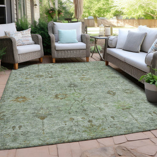 Piper Looms Chantille Arabesque ACN1972 Aloe Machine Washable Area Rug Outdoor Lifestyle Image Feature