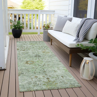 Piper Looms Chantille Arabesque ACN1972 Aloe Machine Washable Area Rug Runner Outdoor Lifestyle Image Feature